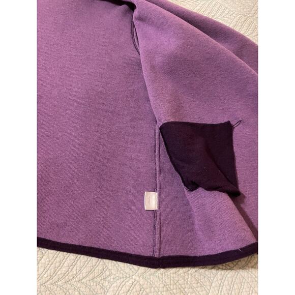 Eileen Fisher Two Tone Purple Lambs Wool & Cotton Blend Open Oversized Cardigan - Picture 14 of 15